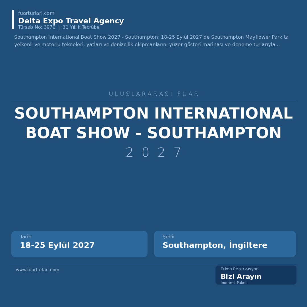 Southampton International Boat Show 2027 - Southampton - Fuar Salonu