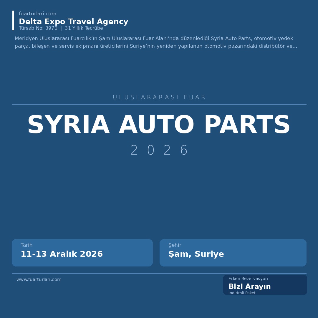 Syria Auto Parts 2026 - Fuar Salonu