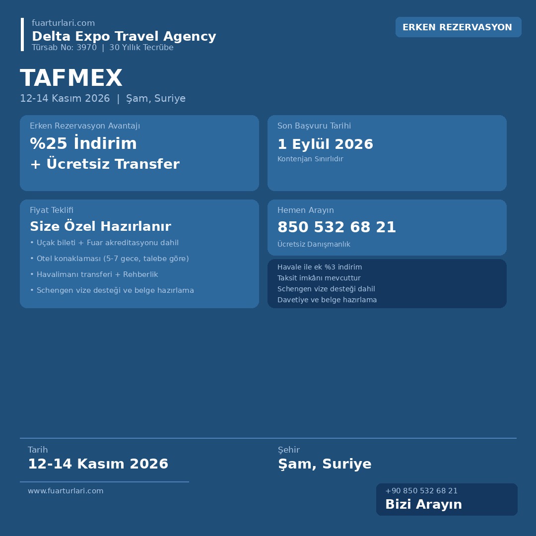TAFMEX 2026 - Fuar Salonu