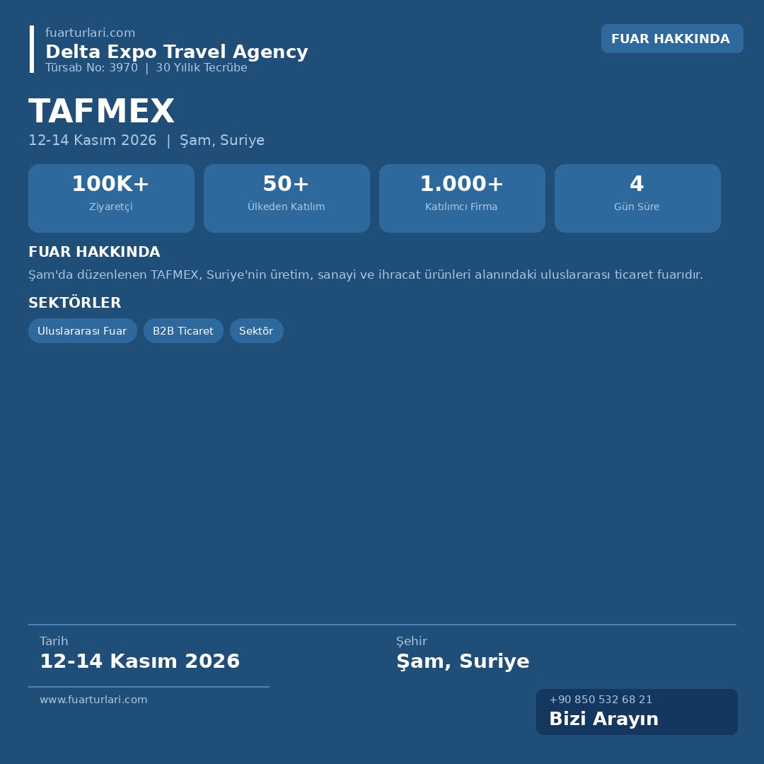 TAFMEX 2026 - Fuar Salonu