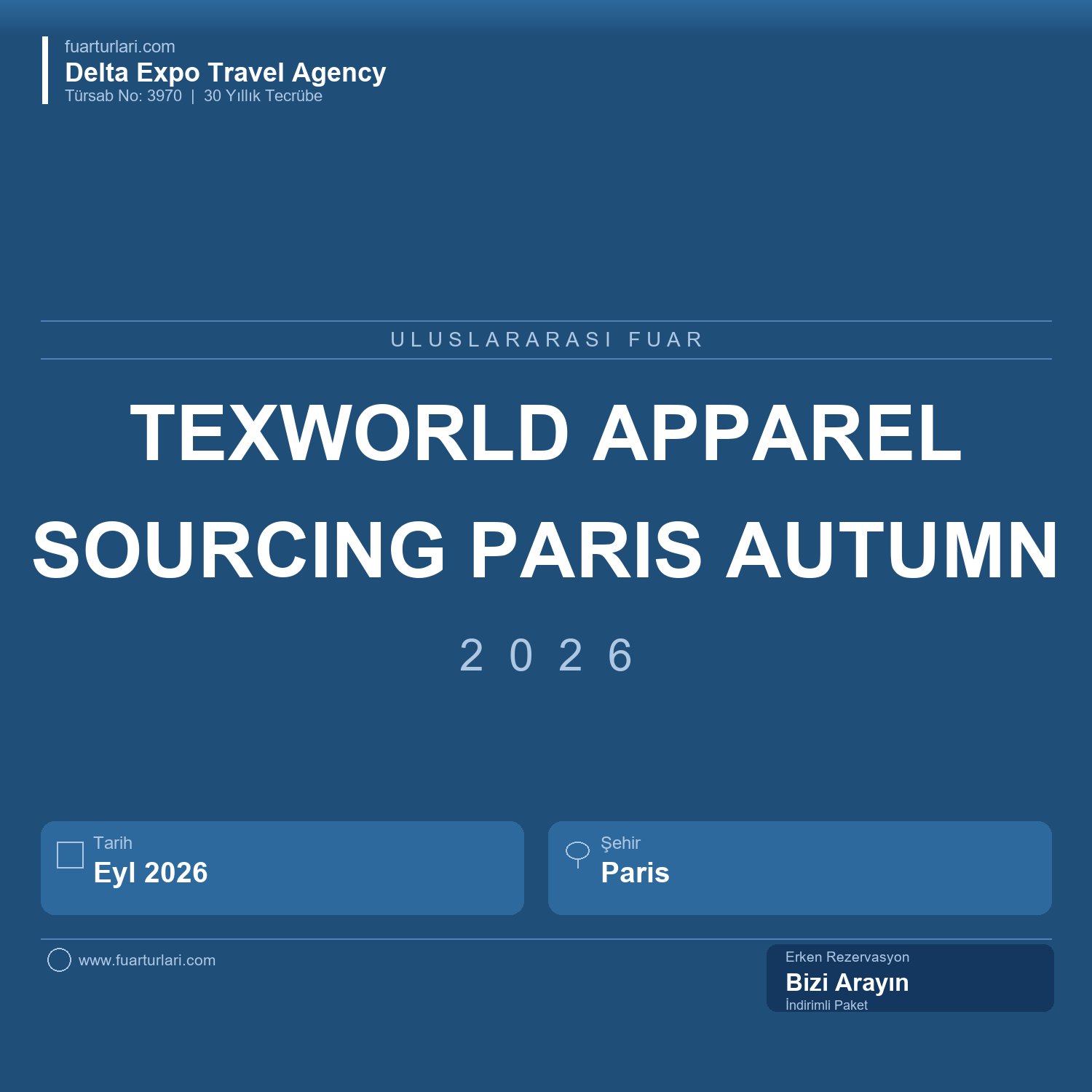 Texworld (Apparel Sourcing Paris) Autumn 2026 - Fuar Salonu