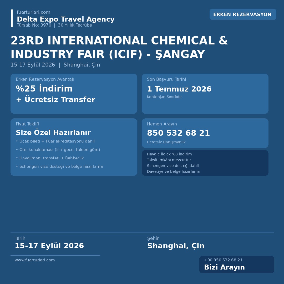 23rd International Chemical & Industry Fair (ICIF) 2026 - Şangay - Fuar Salonu