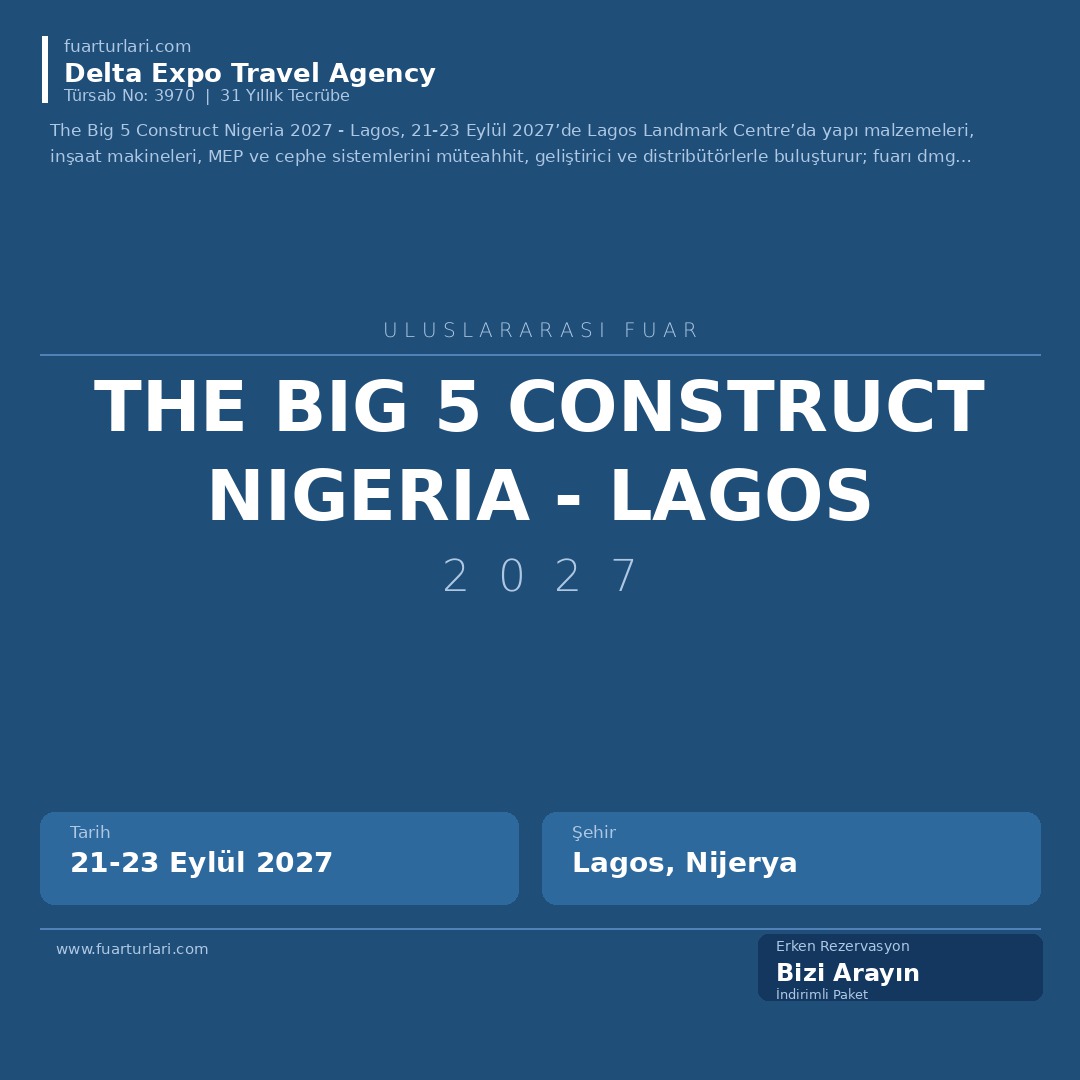 The Big 5 Construct Nigeria 2027 - Lagos - Fuar Salonu