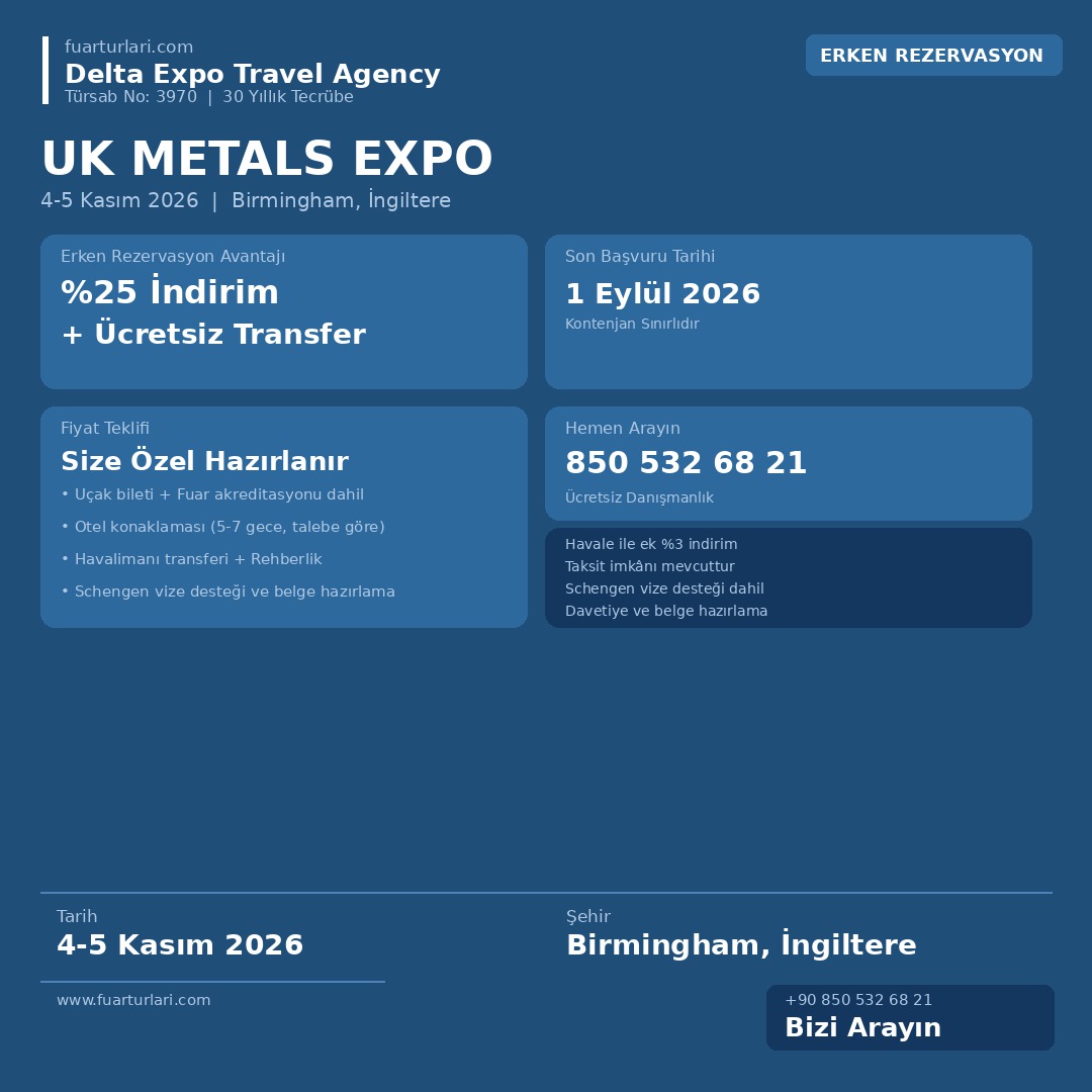 UK Metals Expo 2026 - Fuar Salonu