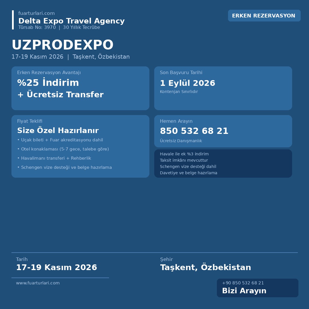 UzProdExpo 2026 - Fuar Salonu