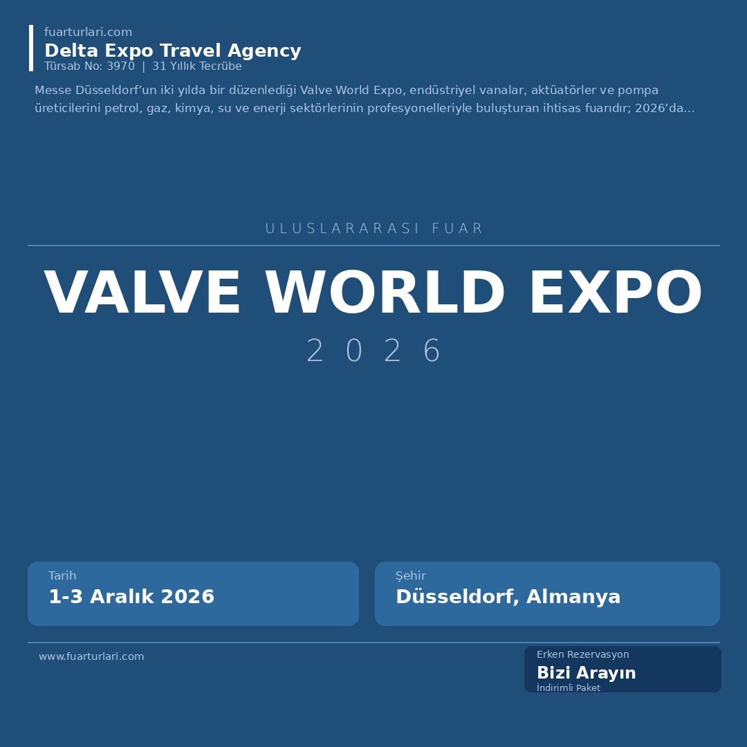 Valve World Expo 2026 - Fuar Salonu