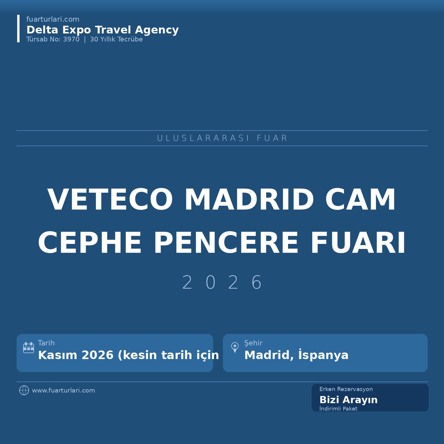 Veteco 2026 — Madrid Cam, Cephe ve Pencere Sistemleri Fuarı - Fuar Salonu
