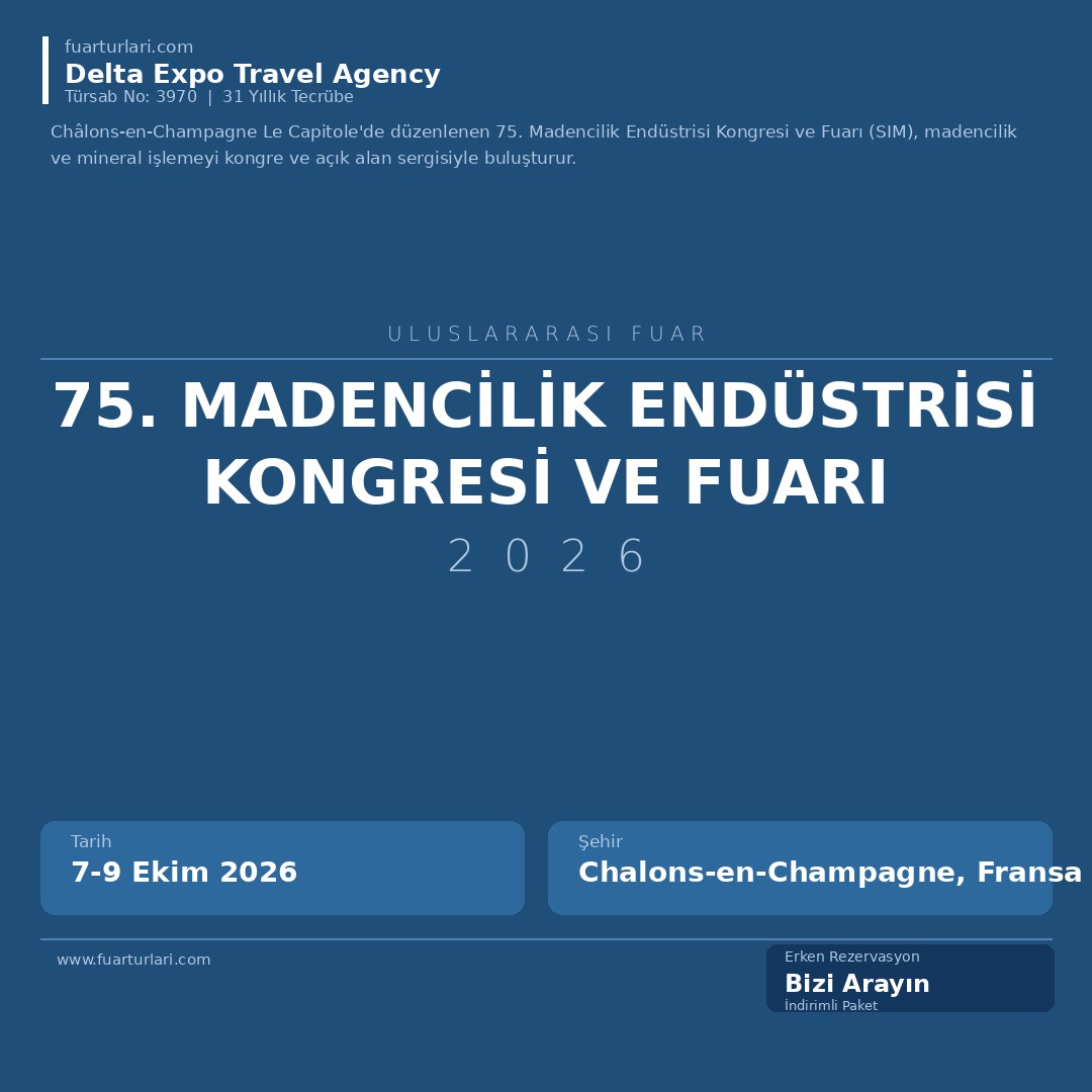 75. Madencilik Endüstrisi Kongresi ve Fuarı 2026