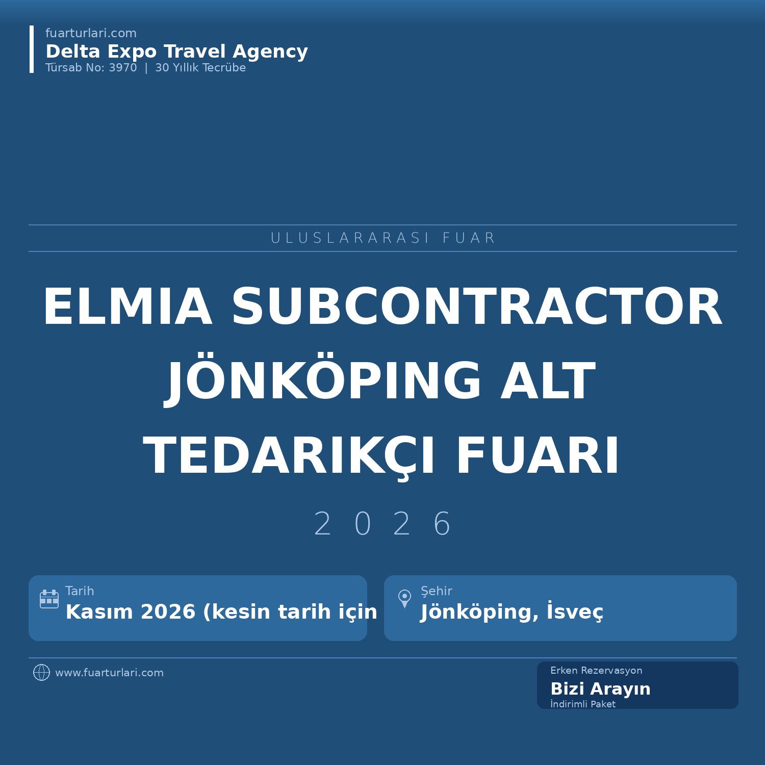 Elmia Subcontractor 2026 — Jönköping Alt Tedarikçi Fuarı