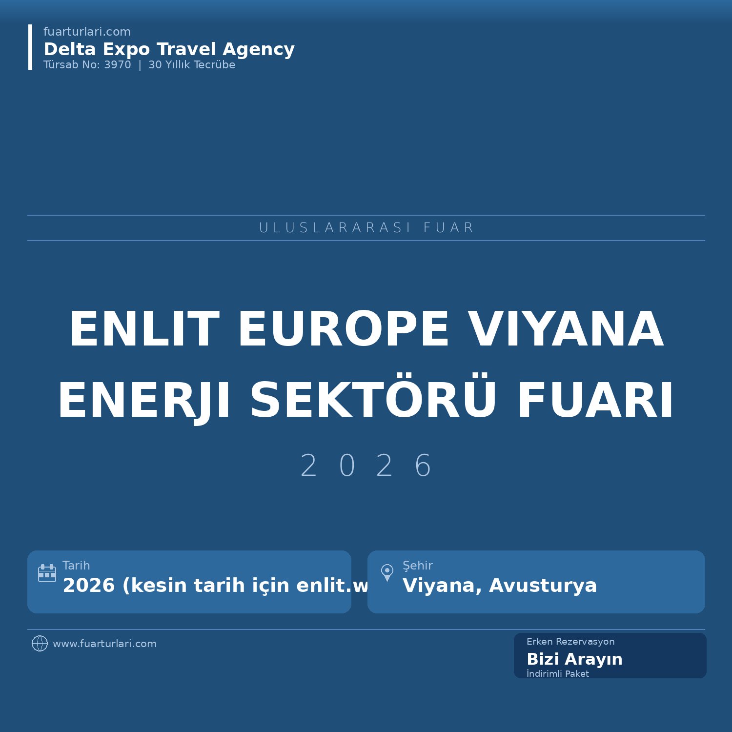 Enlit Europe 2026 — Viyana Enerji Sektörü ve Kamu Hizmetleri Fuarı