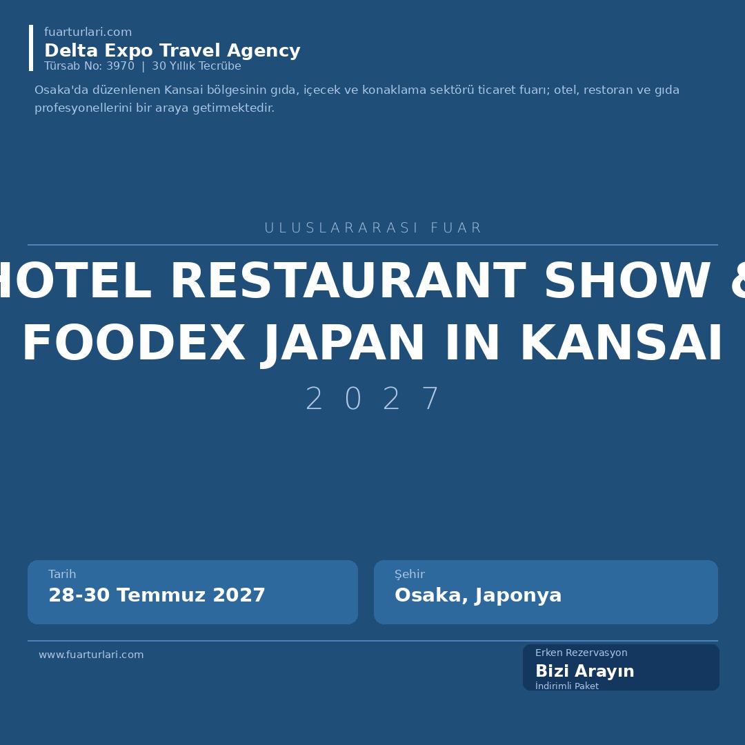 Hotel Restaurant Show & Foodex Japan in Kansai 2027