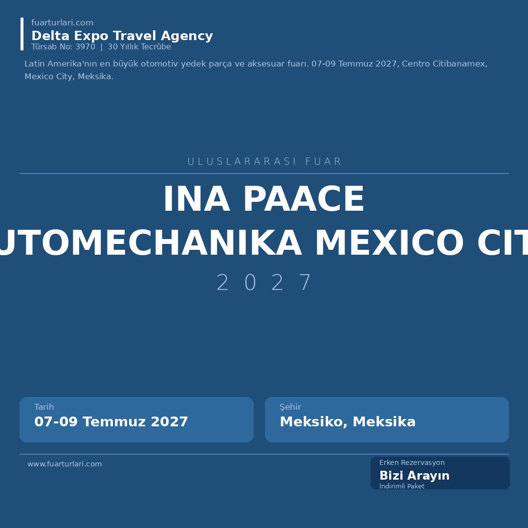 INA PAACE Automechanika Mexico City 2027