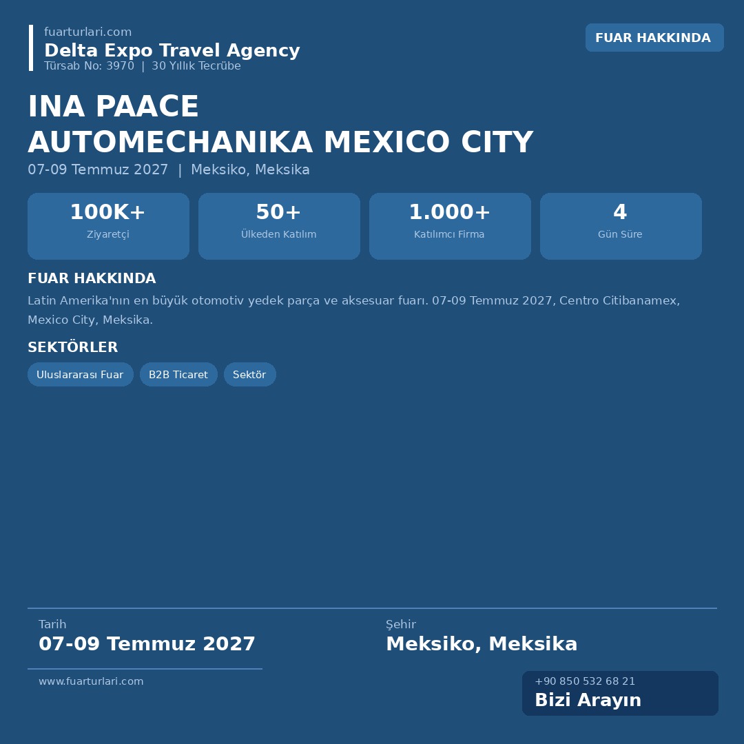 INA PAACE Automechanika Mexico City 2027