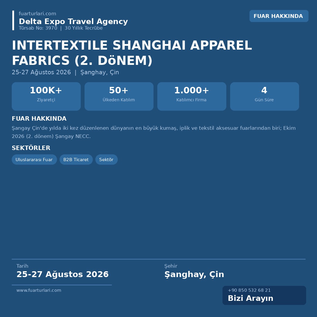 Intertextile Shanghai Apparel Fabrics 2026 (2. Dönem)