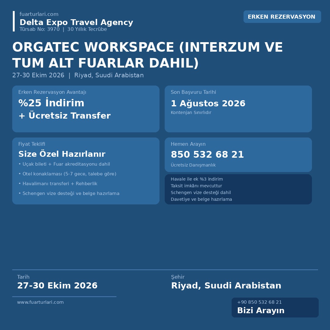 ORGATEC Workspace 2026 (Interzum ve Tum alt fuarlar dahil)