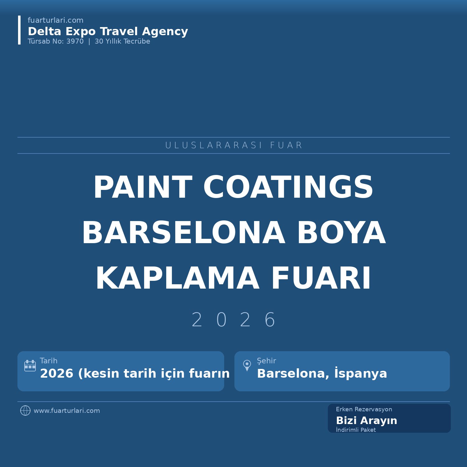 Paint & Coatings Expo 2026 — Barselona Boya, Kaplama ve Yüzey İşlem Fuarı