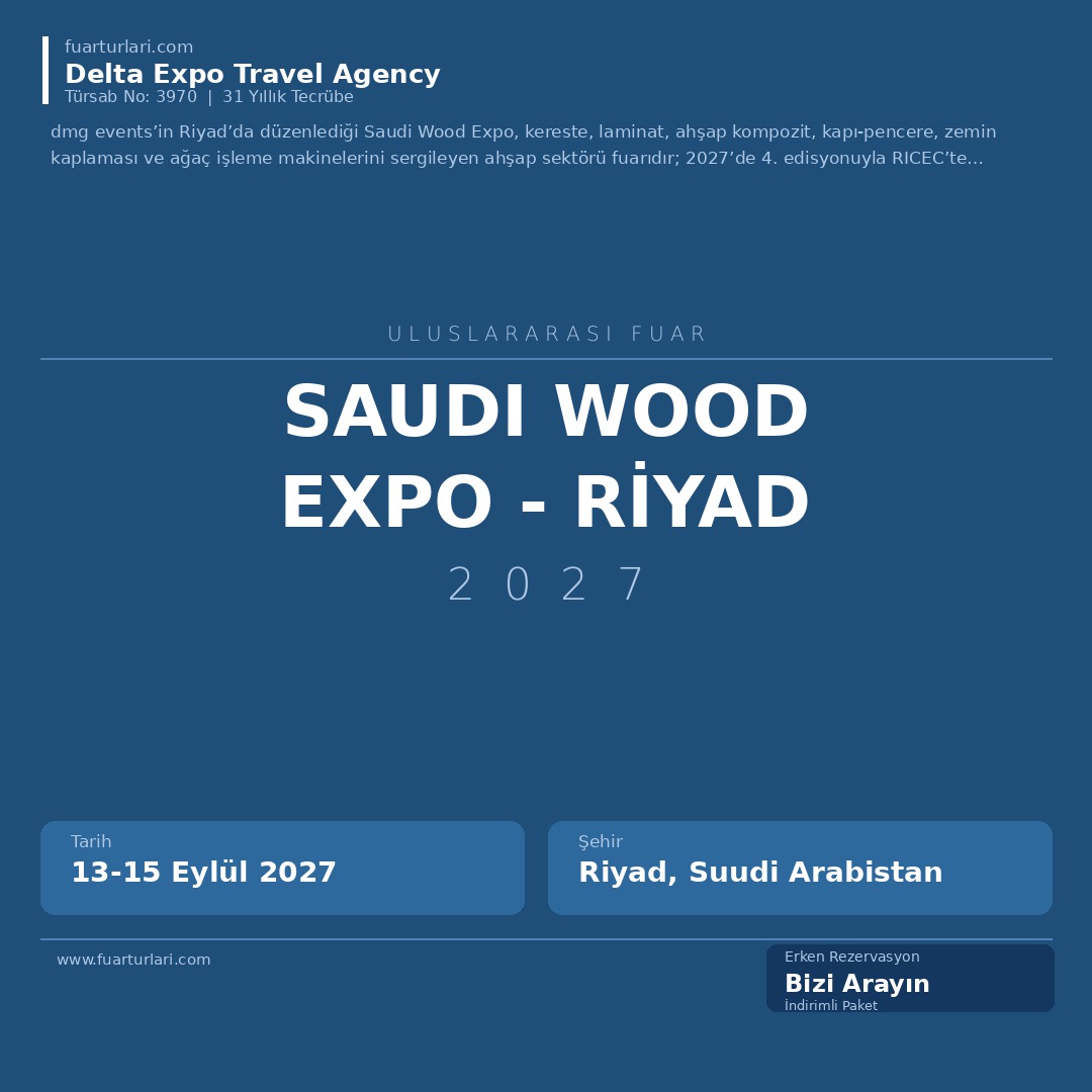 Saudi Wood Expo 2027 - Riyad