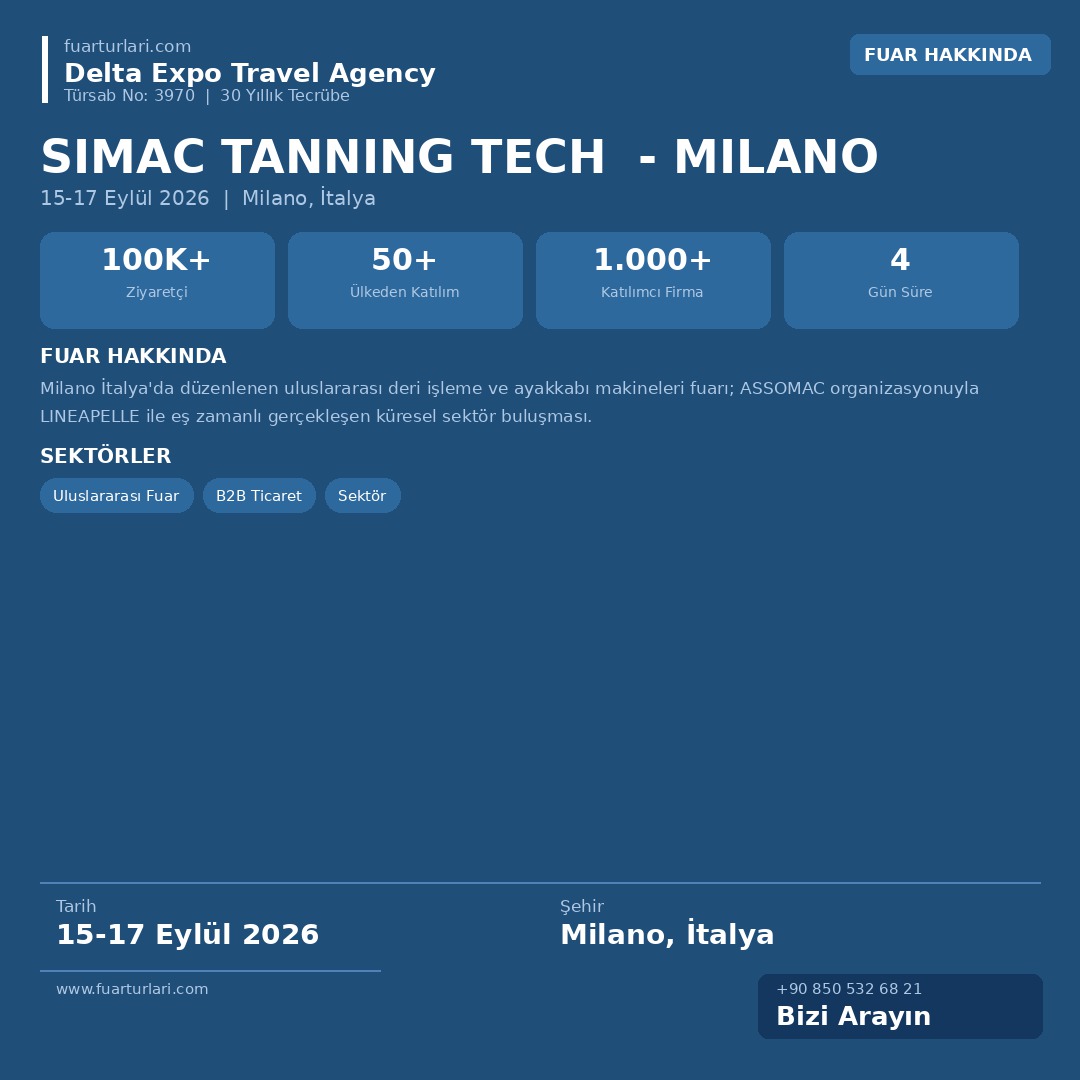 SIMAC Tanning Tech 2026 - Milano