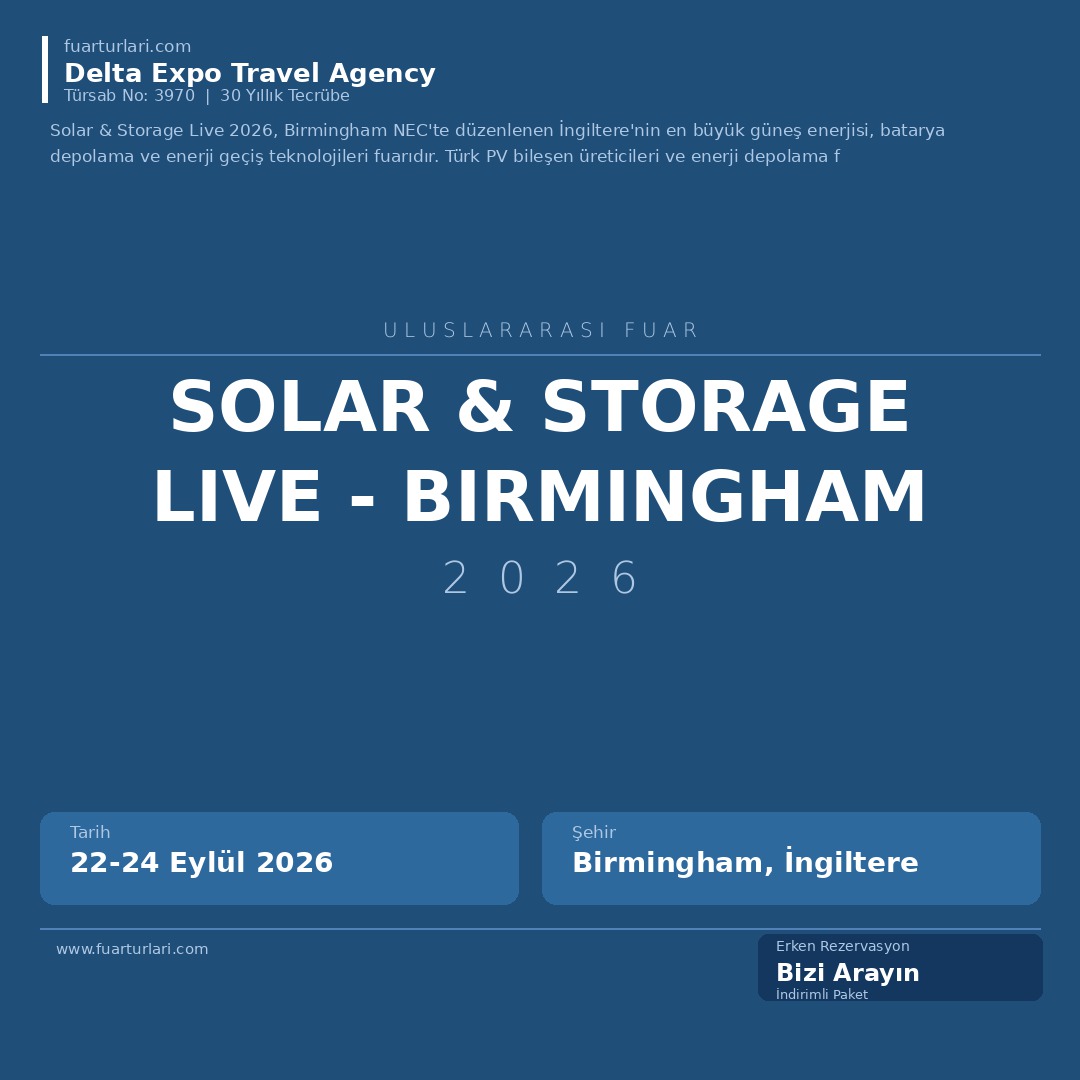 Solar & Storage Live 2026 - Birmingham