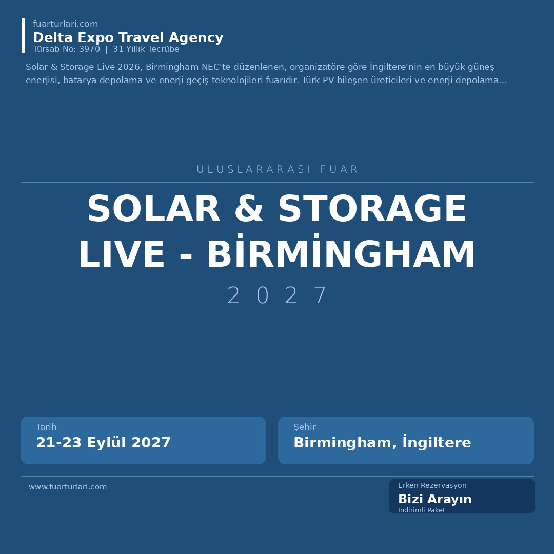 Solar & Storage Live 2027 - Birmingham
