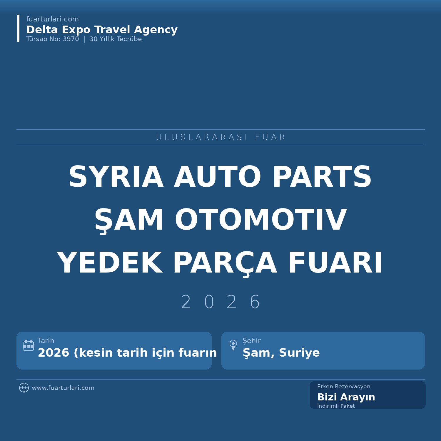 Syria Auto Parts 2026 — Şam Uluslararası Otomotiv Yedek Parça ve Aksesuarları Fuarı