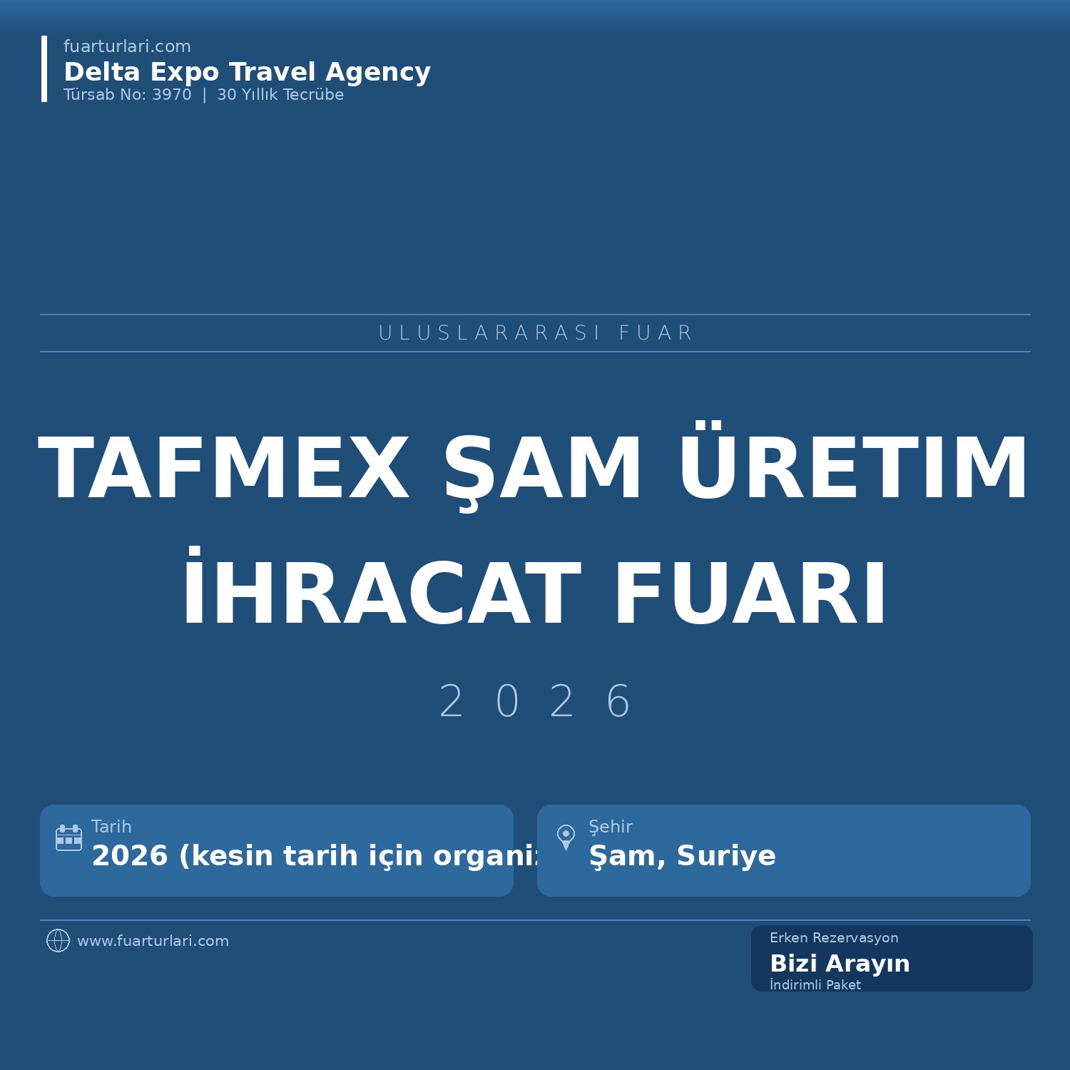TAFMEX 2026 — Şam Üretim ve İhracat Fuarı
