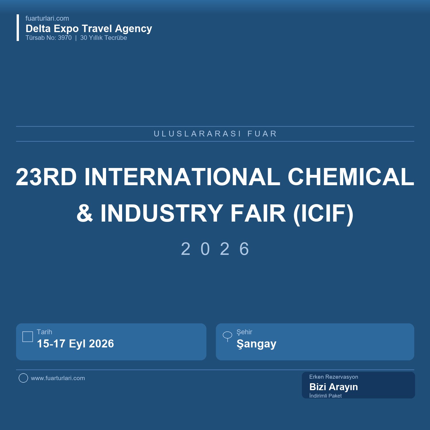 23rd International Chemical & Industry Fair (ICIF) 2026 - Şangay