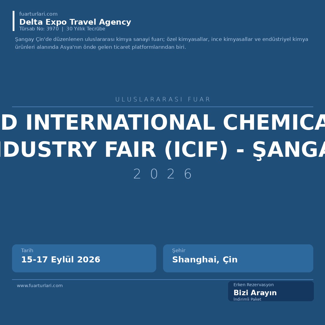 23rd International Chemical & Industry Fair (ICIF) 2026 - Şangay