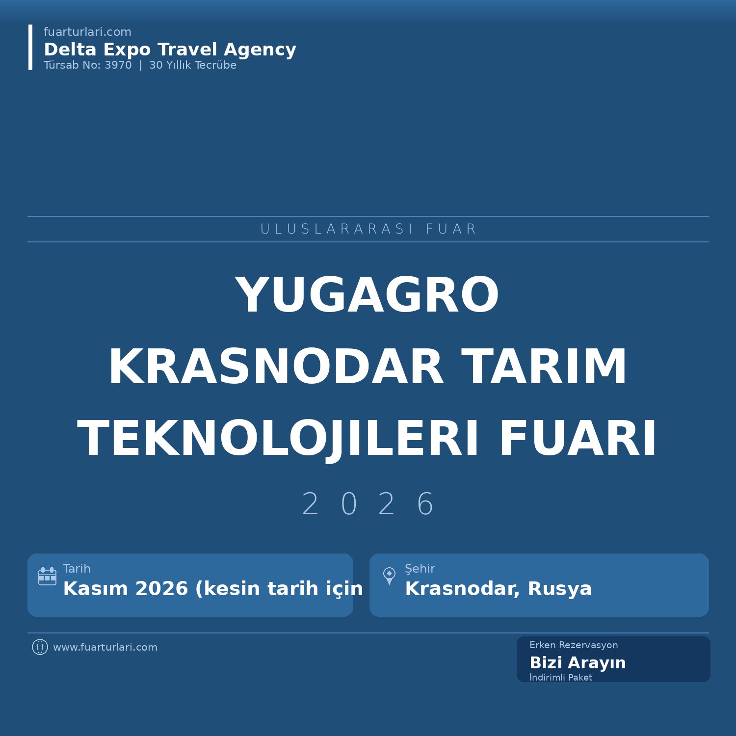 YugAgro 2026 — Krasnodar Uluslararası Tarım Teknolojileri Fuarı