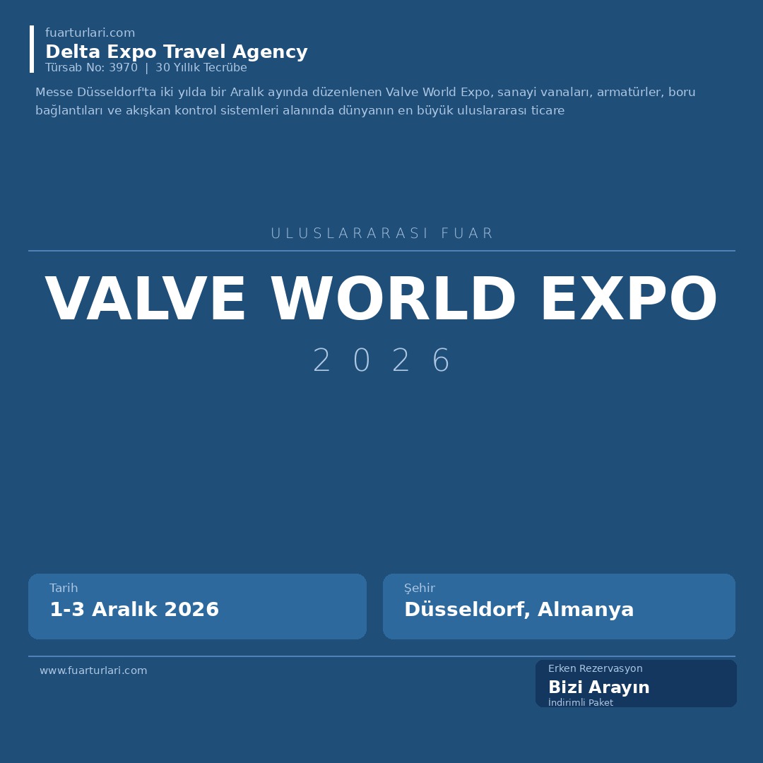 Valve World Expo 2026