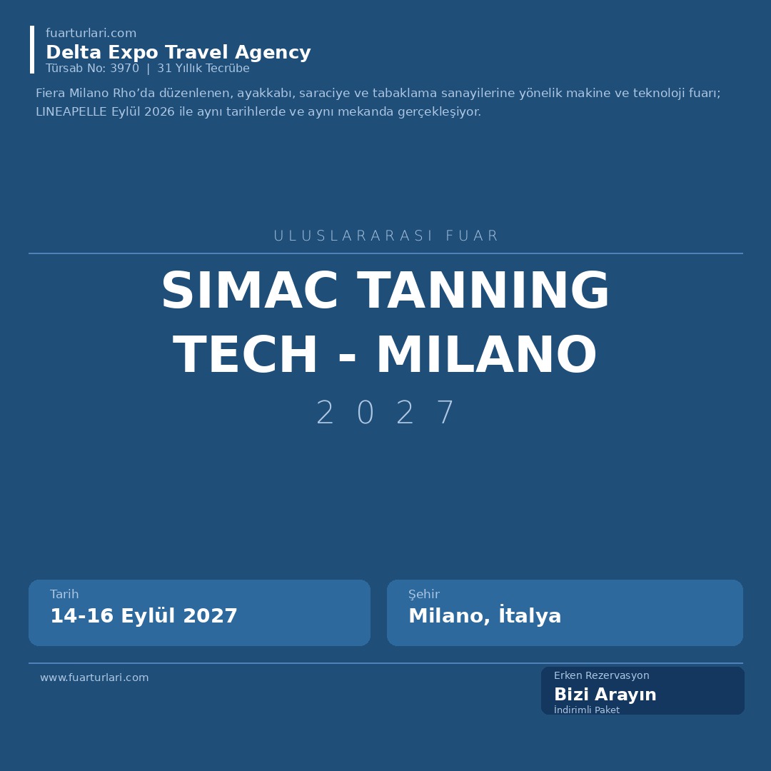 SIMAC Tanning Tech 2027 - Milano